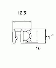 085- 汎用ウエザーストリップ(金具入り)品番:DR-36 1M単位切売り 切売り