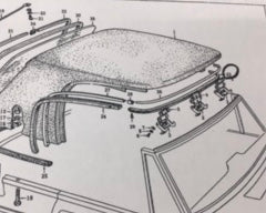 071- フェアレディSR311 フロントガラス上部受けゴム 両端切込み加工なし