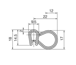 156-汎用ウエザーストリップ（金具入り）品番：DR-41 　1M単位切売り　切売り